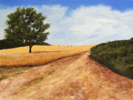 Path through the Fields - Oil Painting on Canvas by artist Darko Topalski