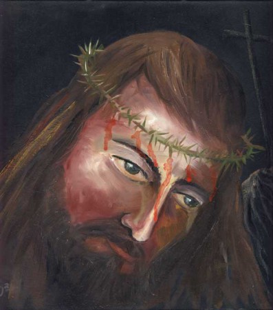 Jesus (JHVH) - Oil Painting on HDF by artist Darko Topalski