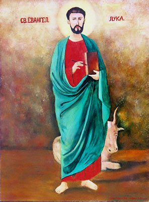 St. Lukas - Orthodox Icon by artist Darko Topalski
