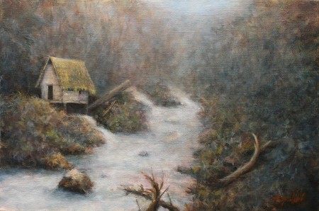 Fine Art - Water Mill - Original Oil Painting on Canvas by artist Darko Topalski