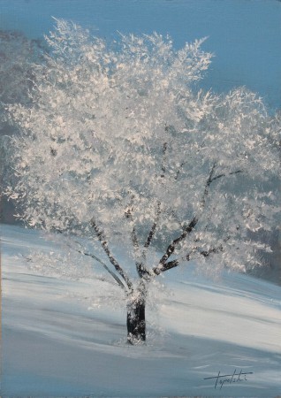 Winter Tree - Oil Painting on HDF by artist Darko Topalski