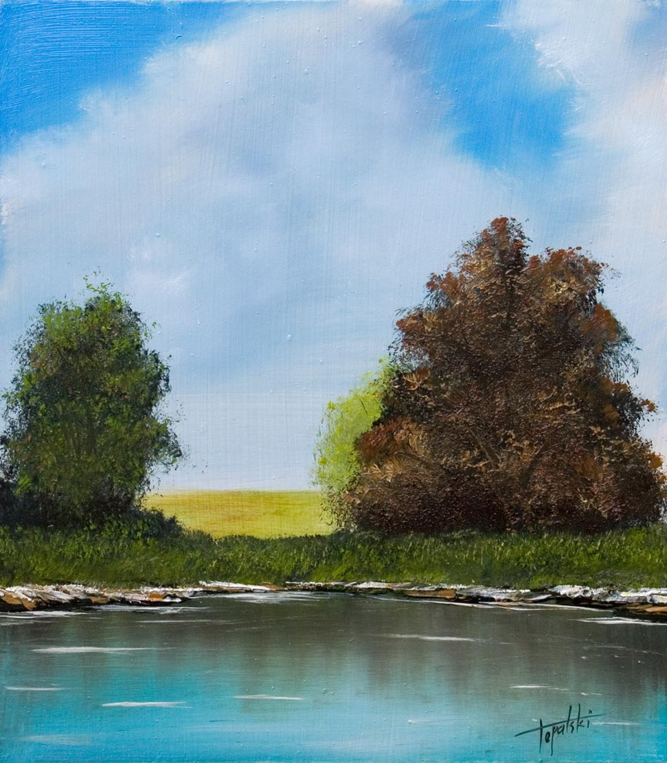Lake in a field – Oil Painting