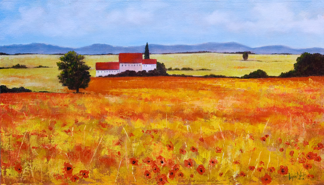 Tuscan Beauty Original Landscape Painting – Hirdie Girdie Art Gallery