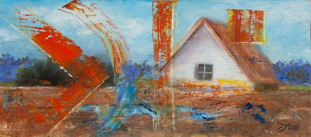 Farm House Abstractions - Oil Painting on HDF by artist Darko Topalski