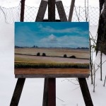 at Easel - Vojvodina-Plain - Original Oil Painting on Canvas by artist Darko Topalski