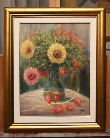 Flower Arrangement - Original Oil Painting on HDF by artist Darko Topalski
