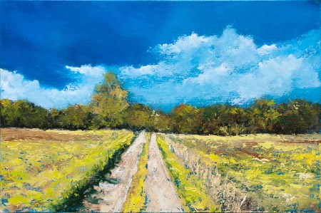 Fine Art - Fields Road - Original Oil Painting on HDF by artist Darko Topalski