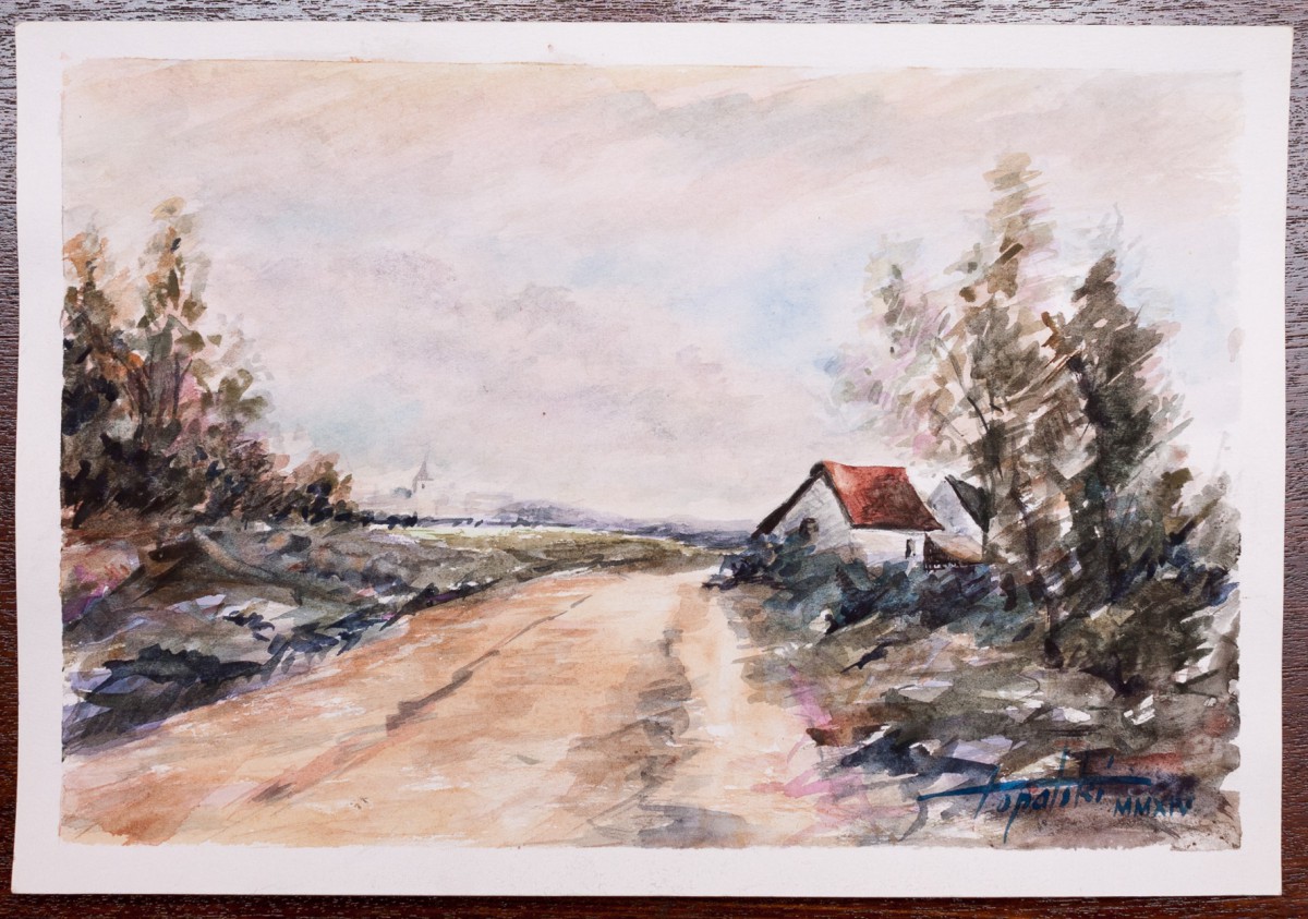 Country Road Watercolor Painting Fine Arts Gallery Original fine