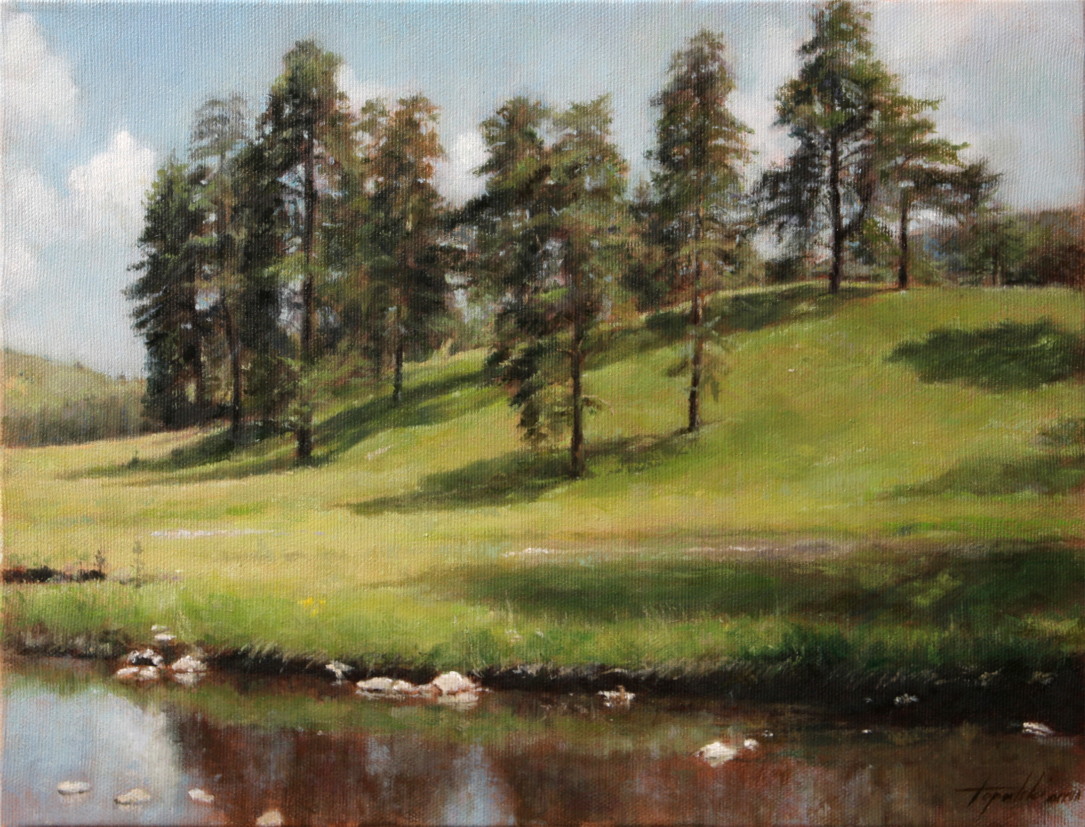 hill landscape painting