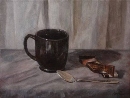 Fine Art - Un Cafe - Original Oil Painting on Canvas by artist Darko Topalski