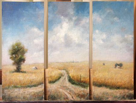 Fine Art - Country Triptych - Original Oil Painting on Canvas by artist Darko Topalski