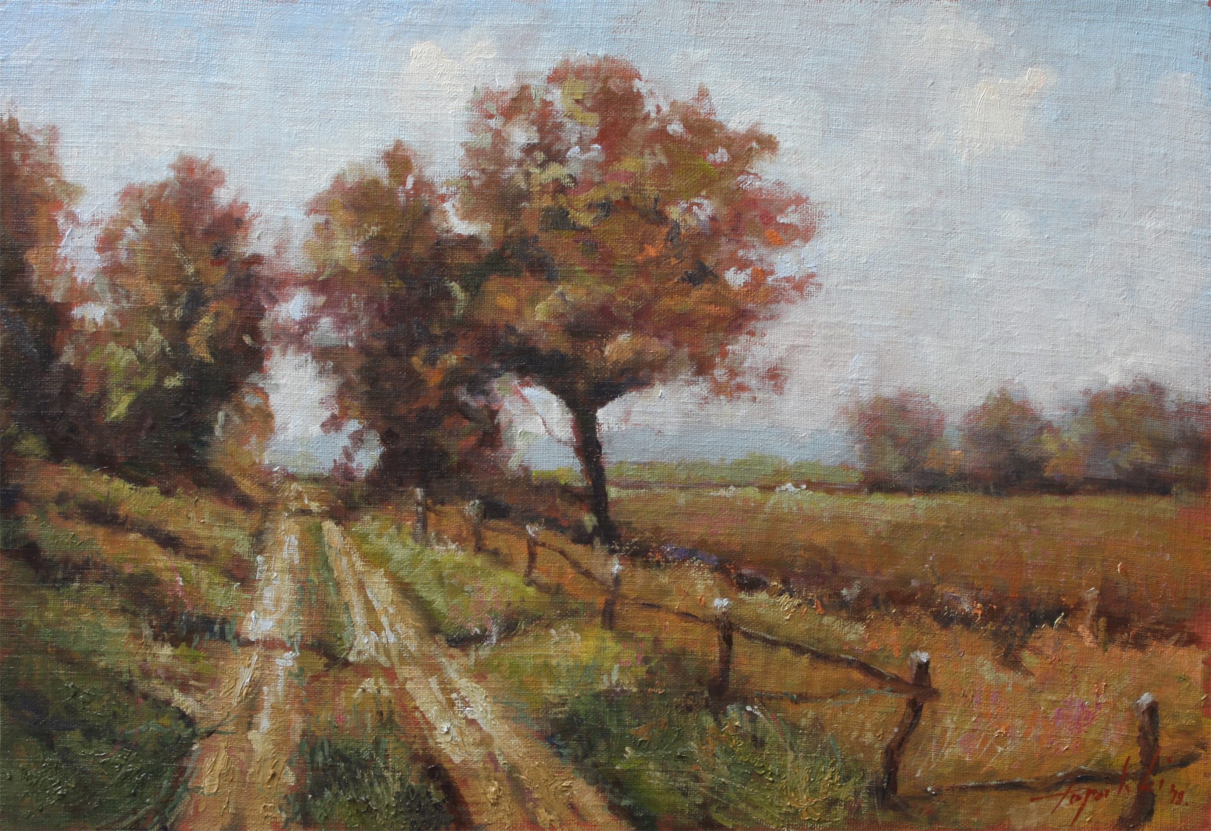 Country Road – Landscape Oil painting - Fine Arts Gallery - Original