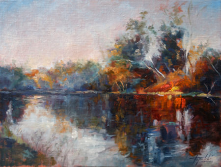 Fine Art - River Reflections - Original Oil Painting on Canvas by artist Darko Topalski