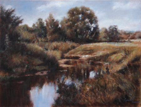 Fine Art - By the Pond - Original Oil Painting on Canvas by artist Darko Topalski