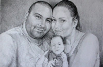 Family Portrait – Commissioned Portrait Drawing