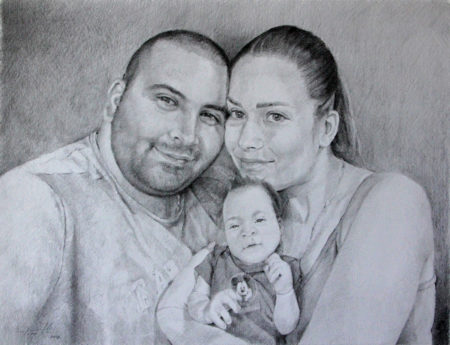 Fine Art - Family Portrait - Original Pencil Drawing on Paper by artist Darko Topalski Fine Art - Family Portrait - Original Pencil Drawing on Paper by artist Darko Topalski