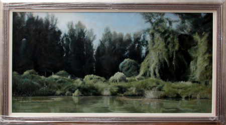 Fine Art - River Tisa - Original Landscape Oil Painting on Canvas by artist Darko Topalski