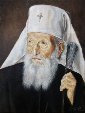 Fine Art - Serbian Patriarch Pavle - Original Portrait Oil Painting on Canvas by artist Darko Topalski