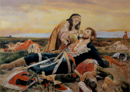 Fine Art - Kosovo Maiden - Original Figurative Oil Painting on Canvas after Uros Predic - by artist Darko Topalski