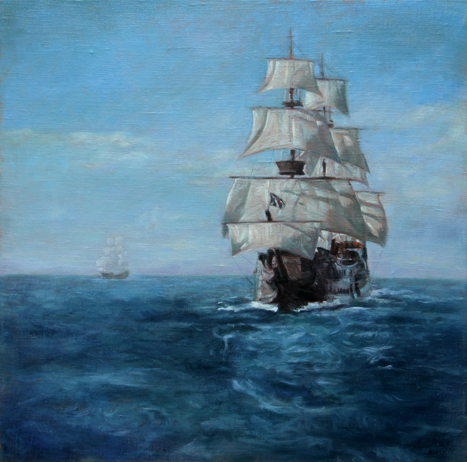 Sailing Ships - Seascape Oil Painting - Fine Arts Gallery - Original ...