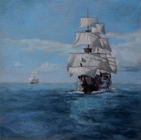 Sailing Ships - Original Seascape Oil Painting on Canvas - by artist Darko Topalski Fine Art - Sailing Ships - Original seascape Oil Painting on Canvas by artist Darko Topalski