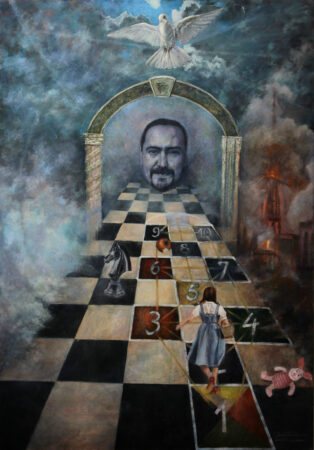 Fine Art -The Game of Life Original symbolic fantastic surreal Oil -Painting on Canvas by artist Darko Topalski