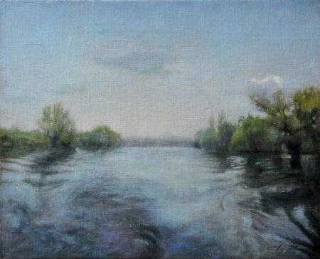 On the River - Original Landscape Oil Painting on Canvas - by artist Darko Topalski