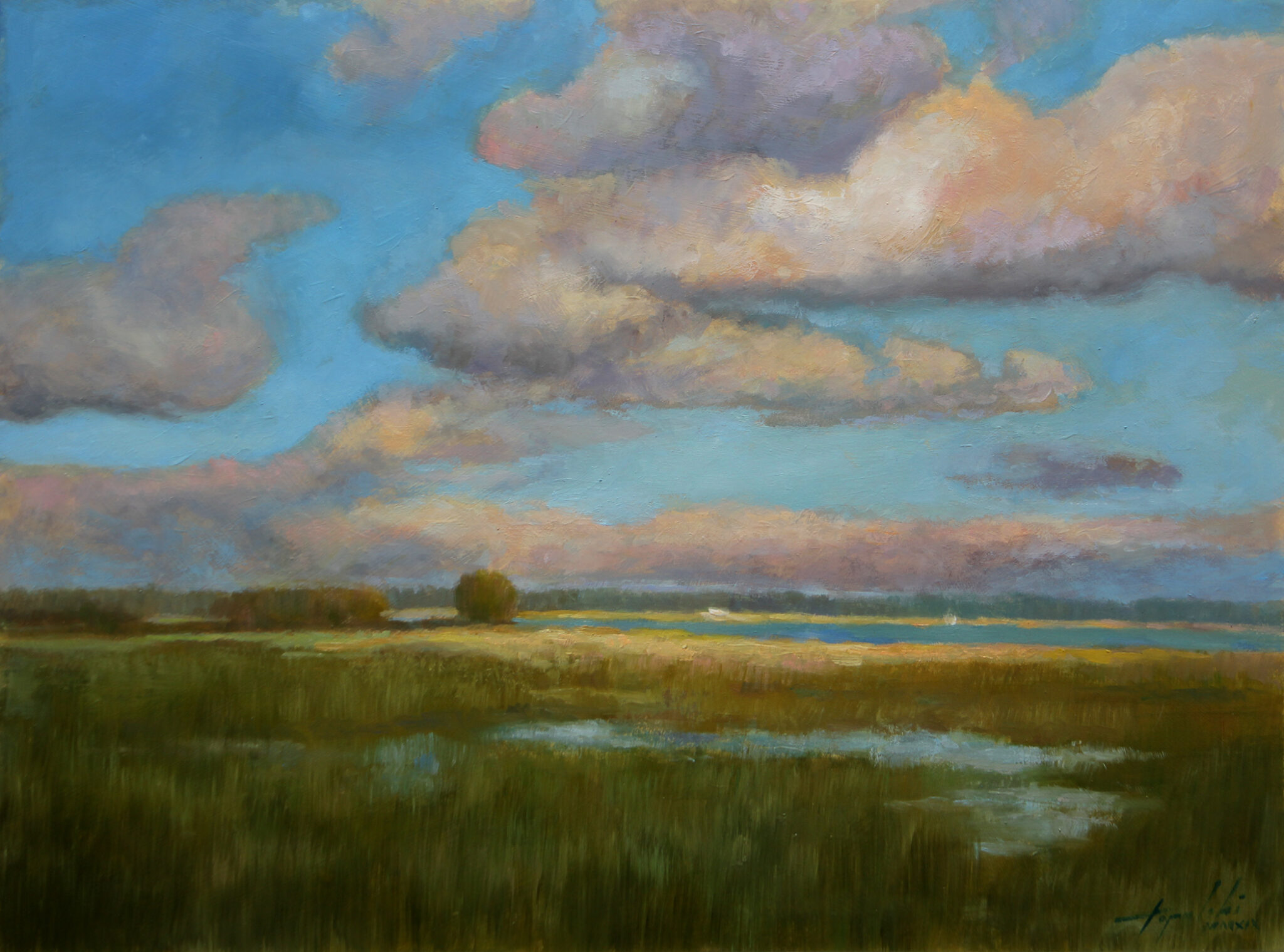 In the Plain - Landscape Oil Painting - Fine Arts Gallery - Original