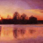 Sunset on the River – Landscape Oil Painting