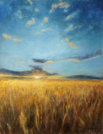 Wheat fields - Fine Art Original Artwork Landscape Oil Painting on Canvas by artist Darko Topalski