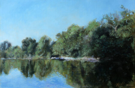 Fine Art - By the River - Original Landscape Oil Painting on Canvas by artist Darko Topalski