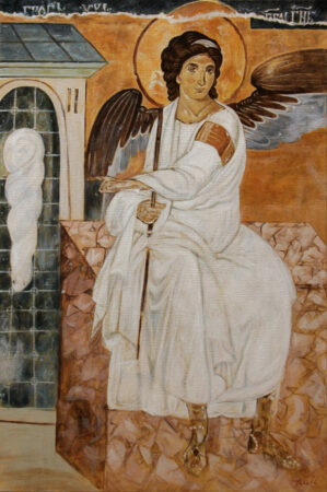 White Angel - Oil Painting on Canvas - Copy of Mileseva Moneastery frescoe - by artist Darko Topalski