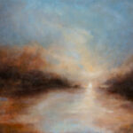 Distant Island – Atmospheric landscape oil painting