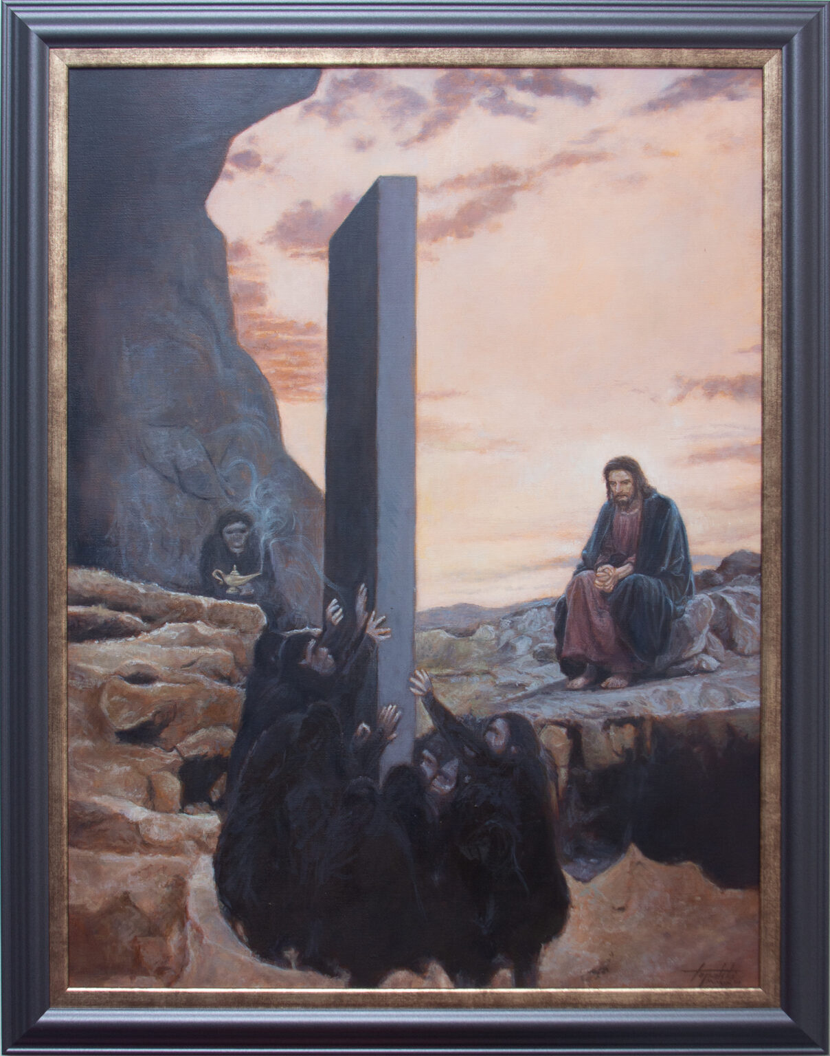 Black Rock - Symbolic Fantastic Surreal Oil Painting - Fine Arts ...